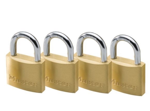 Picture of MASTER LOCK BRASS PADLOCK 4 KEYED ALIKE 30MM HARD STEEL SHACKLE