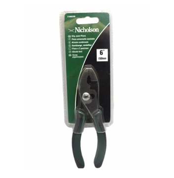 Show details for Nicholson 6" Forged Alloy Steel Slip Joint Pliers Curved Jaw with Machine Gripping Teeth and with Cutter and with Anti Slip Comport Grip, 219002NB Nicholson Slip Joint Pliers