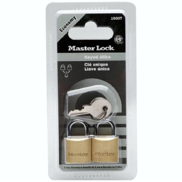 Picture of Master Lock Economy Brass Padlock No. 1900T 20mm (2pcs/key alike)