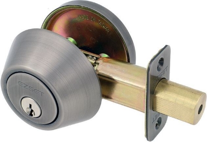 Picture of Ezset Double Cylinder Deadbolt Satin Stainless Steel