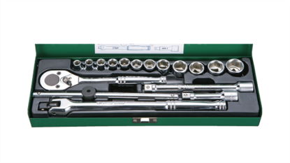 Picture of Hans 3/8" DR. 12 Points 18 Pcs. Socket Wrench Set - Metric Size
