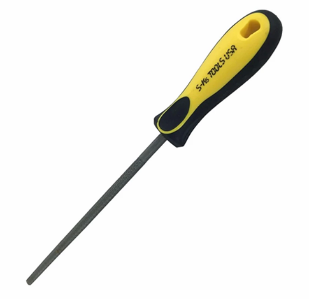 Picture of S-Ks Tools USA Tempered 6" Round File Bastard (Silver/Yellow), RF-6