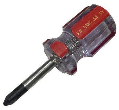 Picture of S-Ks Tools USA 104-1P 1/4” x 1-1/2” Philip Stubby Screwdriver (Red/Silver) - Price per Piece