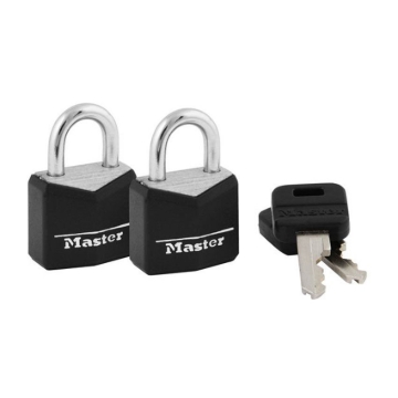 Picture of MASTER LOCK BRASS PADLOCK 2 KEYED 19MM x 11MM SHACKLE BLACK