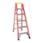 Picture of Jinmao 5 Step Fiberglass 6.5' Household Ladder with Big Aluminum Tray Orange 300 lbs, JMFM11105IA