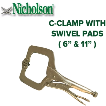 Show details for Nicholson Chrome-Moly Steel Locking Pliers, 219105NB Nicholson Chrome-Moly Steel Locking Pliers C Clamp w/ Swivel Pad