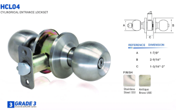 Picture of HENRY CYLINDRICAL ENTRANCE LOCKSET -HCL04