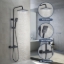 ON -WALL SHOWER BAR SET, ROUND MATTE BLACK-AXS54300B
