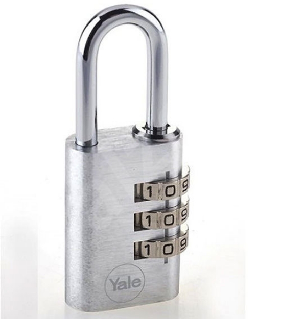 Picture of Yale YE3C/20/121/2/S, Aluminum Combination Padlock, Silver, YE3C201212S