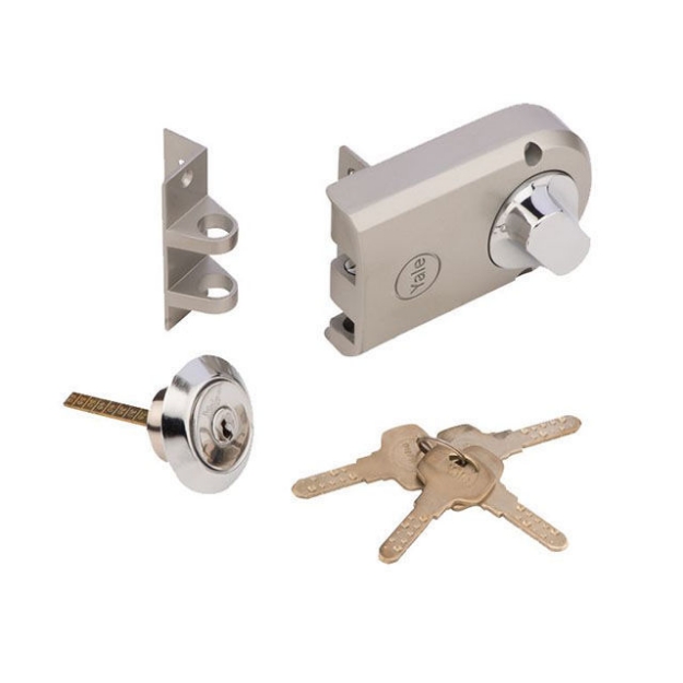 Picture of Yale Vertibolt Single Cylinder Dimple Key Antique Brass and Satin Nickel, YLHVB100TTDKBAB