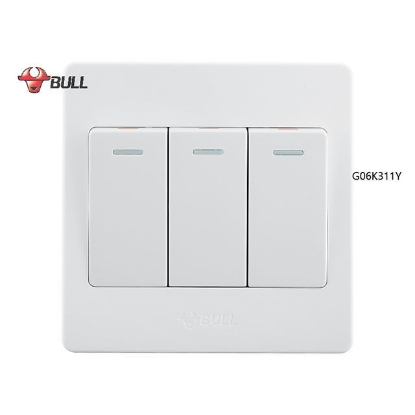 Picture of Bull 3 Gang 1 Way Switch Set (White), G06K311Y