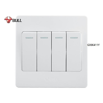 Picture of Bull 4 Gang 1 Way Switch Set (White), G06K411Y