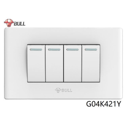 Picture of Bull 4 Gang 1 Way Switch Set (White), G04K421Y