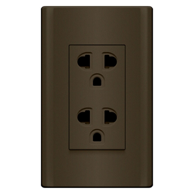 Duplex Universal Outlet with Ground & Shutter