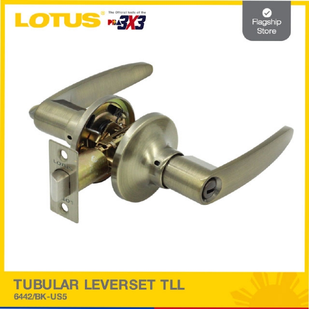 Picture of LOTUS Tubular Leverset (Antique Brass) TLL 6442/BK-US5