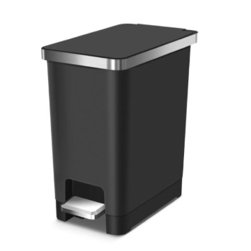 Picture of HANA SLIM PLASTIC STEP BIN 10L BLACK