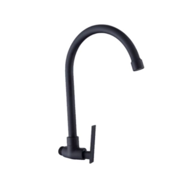 Picture of Axis Danube Wall Tap Gooseneck Matte Black, AXS01FW202B