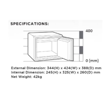 Picture of Chubbsafe Opal Safe With Electronic Lock 424X385X344MM (Yellow) - GUOPAL4112E35YLW