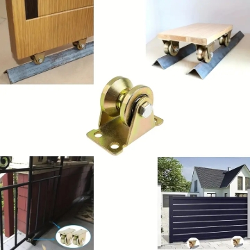 Picture of Track Wheel Pulley U/V-Shaped Angle Iron Track Wheel Pulley Sliding Door Large Iron Guide Rail of the Movable Door Fixed Wheel Bearing Heavy-Duty Geneva Wheel