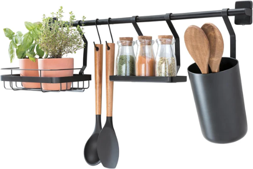 Picture of INTERDESIGN KITCHEN WALL ORGANIZER AUSTIN MATTE BLK